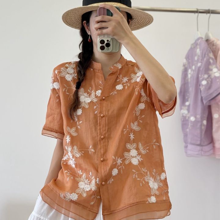 %E3%80%90Recommended%20by%20Chubby%20Girl%E3%80%91New%20Chinese%20Style%20Slimming%20Temperament%20Fashion%20Loose%20Casual%20Summer%20Short%20Sleeve2392-1Small%20shirt%20top%20-%20Image%202