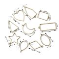 10pcs/Set Geometric Bezel Hollow Base Open UV Resin Crafts Blank Frame Charms Pendants DIY Earrings Necklace Jewelry Making. 