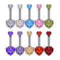 Trendy Zircon Navel Ring -Belly Button Rings -Body Piercing Jewelry -Stainless Steel.