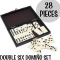 Dominoes Game set 28_Double Six  Black  Dot. 