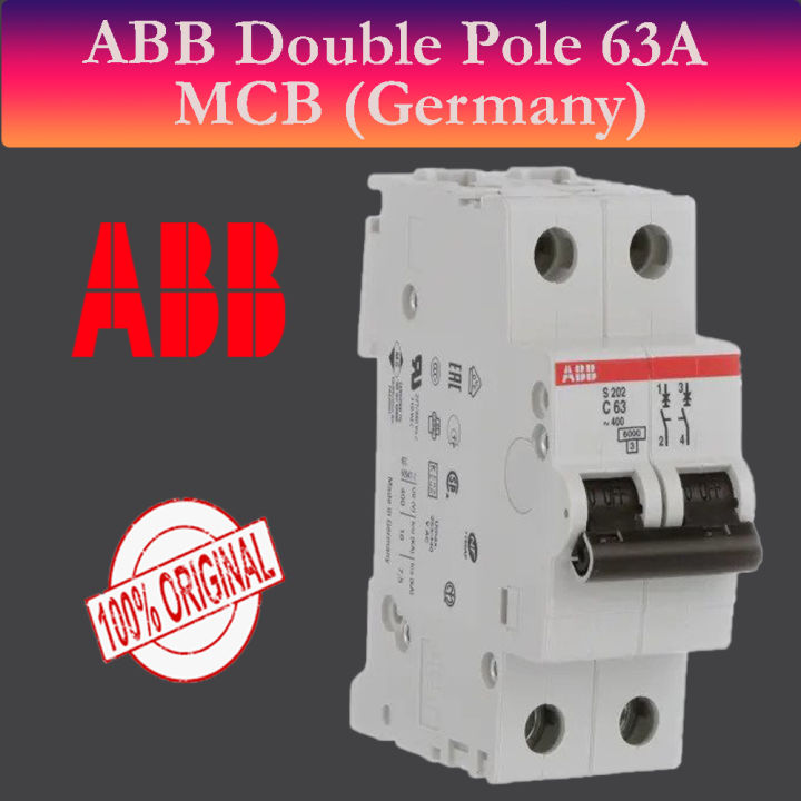 ABB%20Double%20Pole%2063A%20MCB%20Circuit%20Breaker%20Breaking%20Capacity%206kA%20Germany%20Original%20-%20Image%203