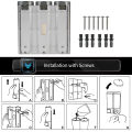 CHUANGDIAN Manual Soap Dispensers with Double Sided Foam Tape Wall-mounted Three Chamber Shampoo Box Shampoo Shower Gel Liquid Soap Dispensers Rest Room Washroom Toilet Soap Dispenser & Holder 200ml*3.