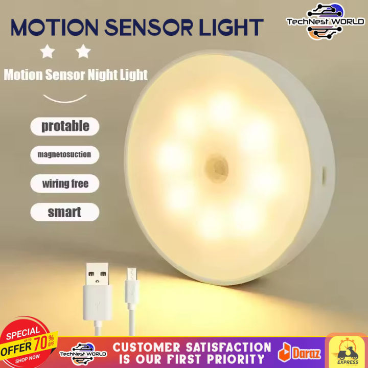 Motion Light 8 LED Motion Sensor Induction Light Night Light Cabinet ...