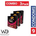 Tiger Ultra Thin Rose Flavour Condom Combo Pack 3 Packs 3x3=9pcs Condom. 