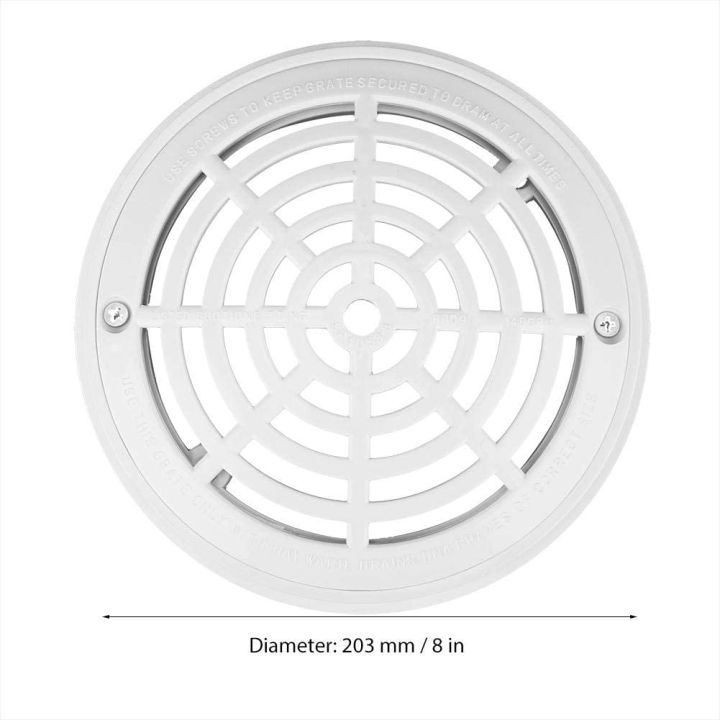 8Inch%20Pool%20Main%20Drain%20Cover%20the%20Top%20Grate%20Bottom%20Mounting%20Plates%20White%20Replacement%20Pool%20Drain%20Cover%20Pool%20Outlet%20Cover%20-%20Image%205