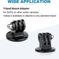 Sports Action Camera Tripod Adapter Monopod Mount Holder 1/4" screw-1 PCS- Black. 