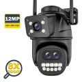 6K 12MP WiFi Security Camera Three Lens 8X Zoom PTZ Outdoor Camera Auto Tracking 4K 8MP Video Waterproof Surveillance CCTV iCSee. 