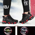 Winter PU Leather Boots Men Sneakers Waterproof Warm Trekking Work Casual Shoes Man Autumn Anti-slip High-top Hiking Sports BunnyGarden.