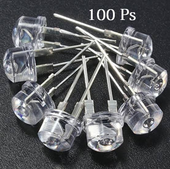 100 Pieces  8mm White Super Bright LED Light