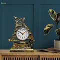 Desk Alarm Clock, Home Decor, Sailing Sculpture, Bedside Clocks Table Clocks for Living Room, Bedrooms, Kitchen, Kids, Adults. 