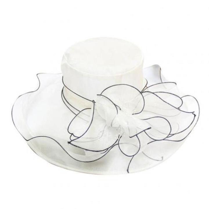 Floral Organza Wide Brim Church Kentucky Derby Fascinator Lady Tea Party Sun Beach Hat Women elegant Cap