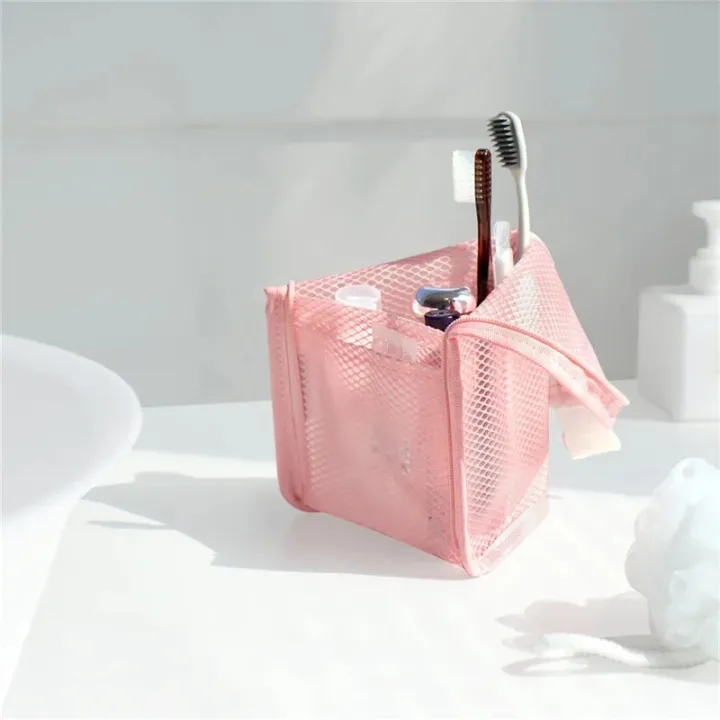 1%20Pc%20Folding%20Zipper%20Travel%20Makeup%20Brush%20Bag%20Portable%20Mesh%20Cosmetic%20Bag%20Travel%20Makeup%20Bag%20Toothbrush%20Washing%20Organizer%20-%20Image%203
