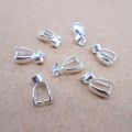 925 sterling silver 10PCS Lot Size S-M-L Handmade Jewelry Findings 925 Stamped Silver Bail Connector Bale Pinch Clasp Pendant.