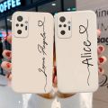 DIY Custom Name Letters Case For Xiaomi Redmi Note 11 10 9 8 Pro Case Funda Mi 11 Lite 5G NE 11T 12T 12 T 11S 10S 9S 8T 9C NFC.
