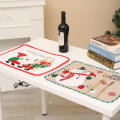 Christmas Table Decoration Christmas Scene Layout Velvet Santa Mat Christmas Table Mat Christmas Decorations Santa Claus Mat. 