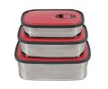 Homio Stainless Steel Lunch Box/ Tiffin Set - Rectangular,(Size: M)1psc. 