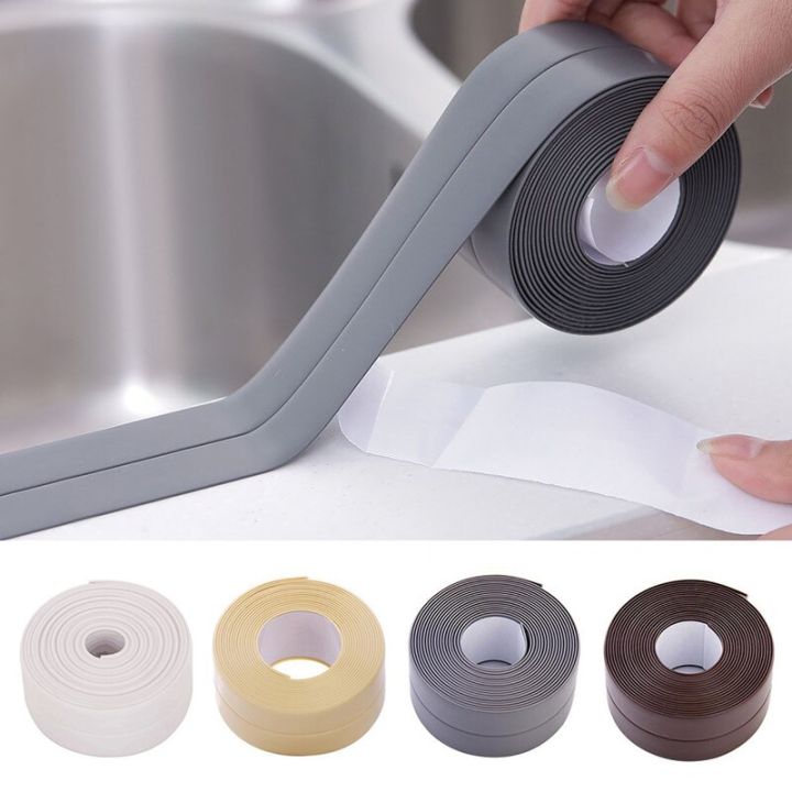 Houseeker 3.2M Self-adhesive Kitchen Bathroom Sink Sticker Waterproof Anti-moisture PVC Ceramic Stickers Wall Corner Line Sink Accessories
