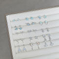 【Trending Now】 1Pair Korean Style Blue Zircon Star Moon Stud Earrings For Women Exquisite Sweet Cute Temperament Earrings Wedding Jewelry Runrui.