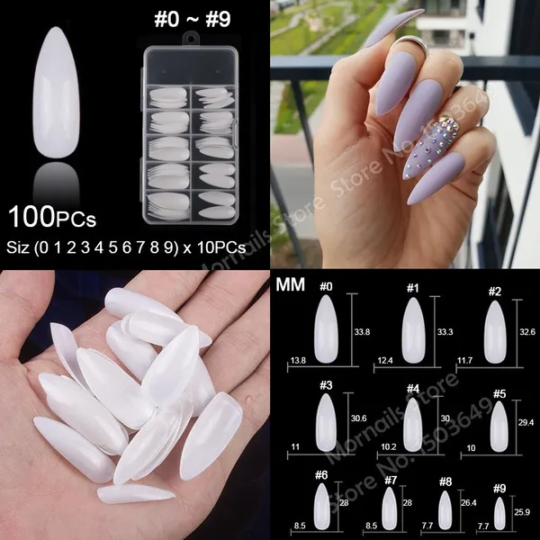 100Pcs/box%20Long%20False%20Nails%20Full%20Cover%20Almond%20Shape%20Stiletto%20Fake%20Nails%20Art%20Tips%20Acrylic%20Manicure%2010%20Sizes%20Nail%20-%20Image%203