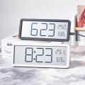 Powered Digital Wall Clockwork Modern Design Abs Temperature Reader Electronic Clock Lcd Clock for Indoor Use Home Decor Office Timekeeping Weather Monitoring Classroom Clock Gift For Professionals. 