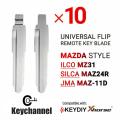 10PCS Universal Flip Remote Key Blade Mazda Type MZ31 MAZ24R MAZ-11D 27# ForVVDI Remote Blade For Mazda M2 M3 M5 M6 M8.