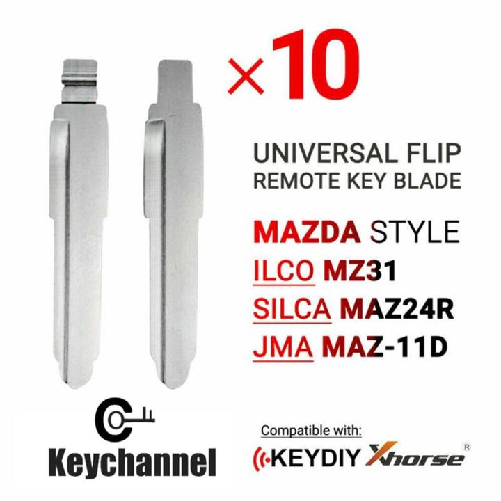10PCS Universal Flip Remote Key Blade Mazda Type MZ31 MAZ24R MAZ-11D 27# ForVVDI Remote Blade For Mazda M2 M3 M5 M6 M8