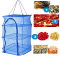 Foldable 4 Layers Drying Net Fish Net Drying Rack Hanging Vegetable Fish Dishes Dryer Net 35 X 35 X 65cm PE Hanger Fish Net. 
