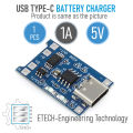 TP 4056 C Type USB Type C USB 5V 1A 18650 TP4056 Lithium Battery Charger Module Charging Board with Protection Dual Functions 1A Li-ion. 