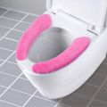 1Pair Portable Reusable Warm Plush Toilet Seat Filling Washable Bathroom Mat Seat Cover Health Sticky Pad Household Supplies. 