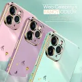 Jizetin (Free Lanyard) for iPhone 6 Plus / 6S Plus Back Cover Butterfly Girl Luxury 6D Plating Case Side Pattern Soft Silicone Square Phone Cases. 