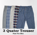 Three Quarter Trouser Pant For Men Multicolor Random Design - 1 Piece. 