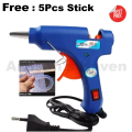 Mini Hot Melt Glue Gun - 20 W with 5 pcs Glue Stick.