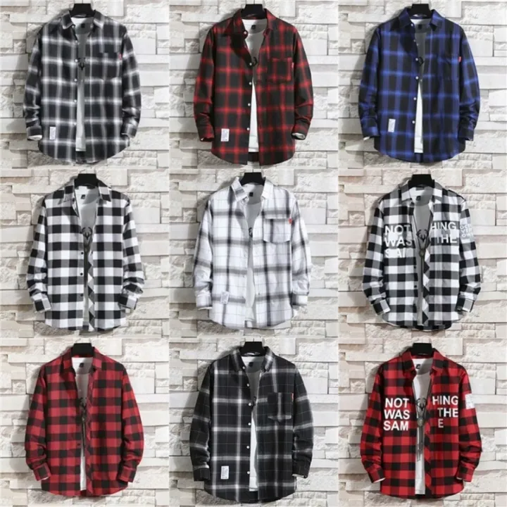 Ins%20Plaid%20Shirt%20Men's%20Outer%20Wear%20Trend%20All-match%20Long-sleeved%20Shirt%20-%20Image%208