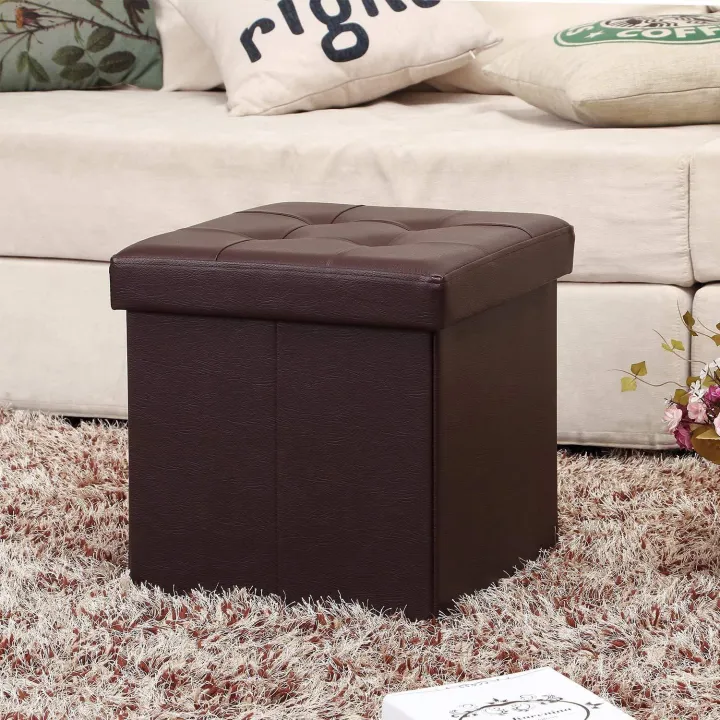 Square%20Shape%20PU%20Leather%20Rest%20Stool%2014"14"14"%20Brown%20-%20Image%202