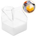 Glass Mugs Transparent Milk Carton Mini Milk Cup Coffee Cups Juice Glass Container 300ml Water Glass-Creamer Box Tea Milk Bottle. 