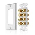NXFDSIOZ 2X 8 Posts Speaker Wall Plate Home Theater Wall Plate Audio Panel for 4 Speakers.