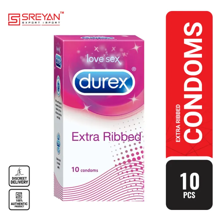 Durex Extra Ribbed and Dotted Condom - 10Pcs Pack(Made In India) - Condom