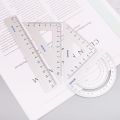 4Pcs Drawing School Supplies Set Square Triangle Ruler Aluminum Alloy Protractor. 