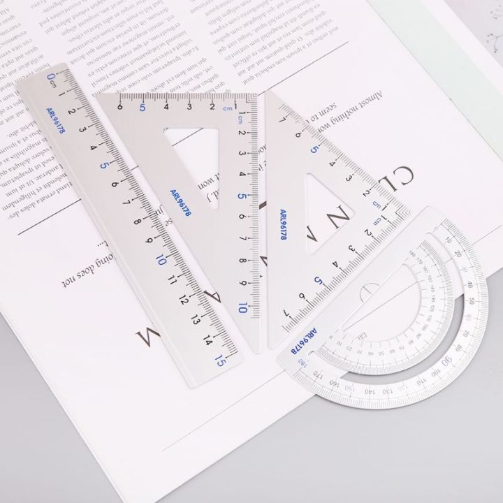 4Pcs%20Drawing%20School%20Supplies%20Set%20Square%20Triangle%20Ruler%20Aluminum%20Alloy%20Protractor%20-%20Image%204