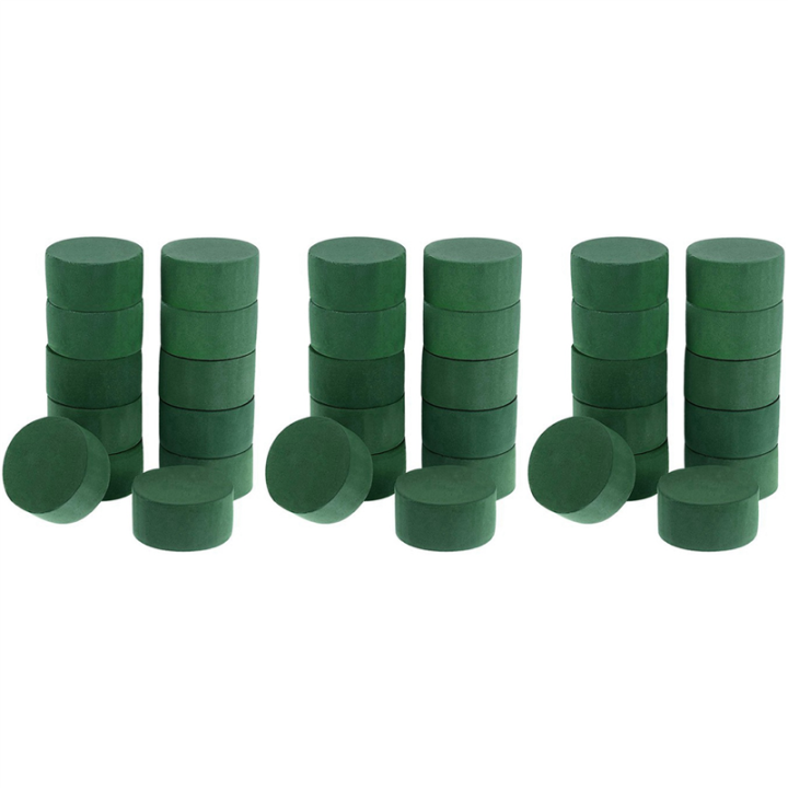 TWEXQNY 30Pcs Wedding Aisle DIY Craft Floral Arrangement Water-Absorbing Home Garden Green Flower Foam Fresh-Keeping Round Brick