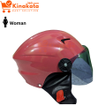 Open Face SMS Cap Helmet for Women – Half Face Pelion Helmet with Leather Wind Cover, ABS Shell, Visor Glass – Dame-Dude Open Face Bike Helmet for Motorcycle, Cycle, Scooter – Blue/Red/Green/Black/Grey/Pink.