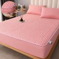 Thicken Mattress Cover Thick Quilted Stitched Bed Linen Printed Bedding Large Non-Slip Bed Sheet Dust Cover Without Pillowcase. 