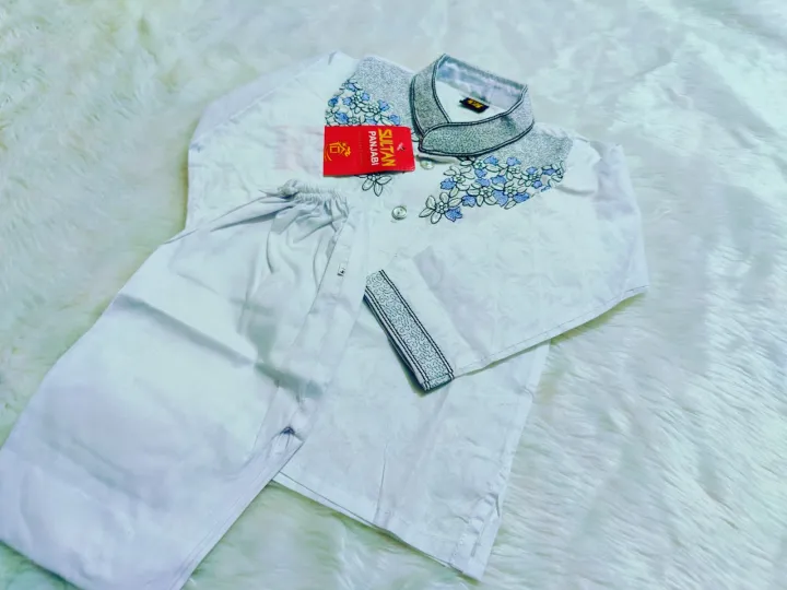 White%20colour%20cotton%20baby%20ambrodari%20work%20panjabi%20set/%20eid%20special%20panjabi%20for%20baby%20-%20Image%202