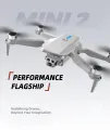 FLH Mini 2 Drone, Duel Camera , Duel Battery Brashless 4K HD Dual Camera Intelligent Following UAV Dron Headless Mode Optical Flow Hover Professional FPV RC Drones E88. 