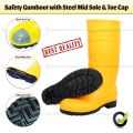 Safety gumboot with Steel mid sole & toe cap Waterproof Rain Boots Made in china premium quality. 