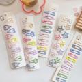 Pin child heart shape Bobby Bibel BB metal 10 pieces sweet clip with cream star hair clip cute hair clip children's accessories women. 
