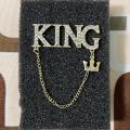 King Word Stoned Brooch For Men Fashion Suit Accessories.