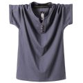 QYLVAWOY Loose Casual Men T Shirt 2022 Summer Oversize Mens T-shirt Cotton Men's Cool Top Solid Fashion V Neck Camisetas FCY495.
