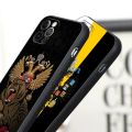Russia Flags Black Silicone Phone Case for IPhone 15 12 11 13 14 Pro Max XS XR 8 7 Plus Soft Cover Vintage USSR CCCP Flag Fundas.
