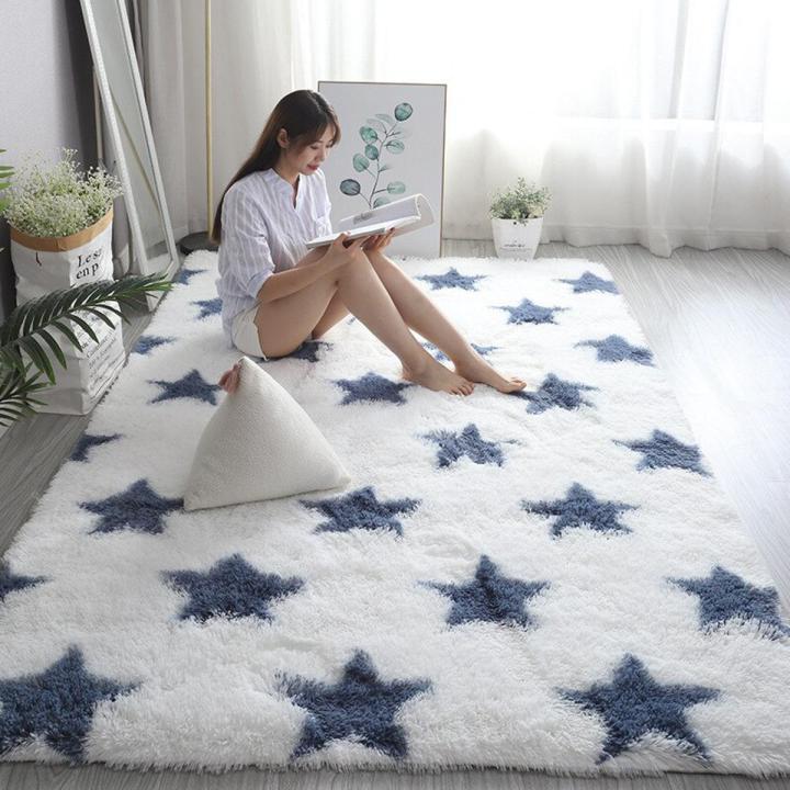 Nordic Tie Dyeing Rug Carpet Soft Cotton alfombra Grey tapis salon Floor Mat Plush Area Rugs Carpets For Living Room Bedroom